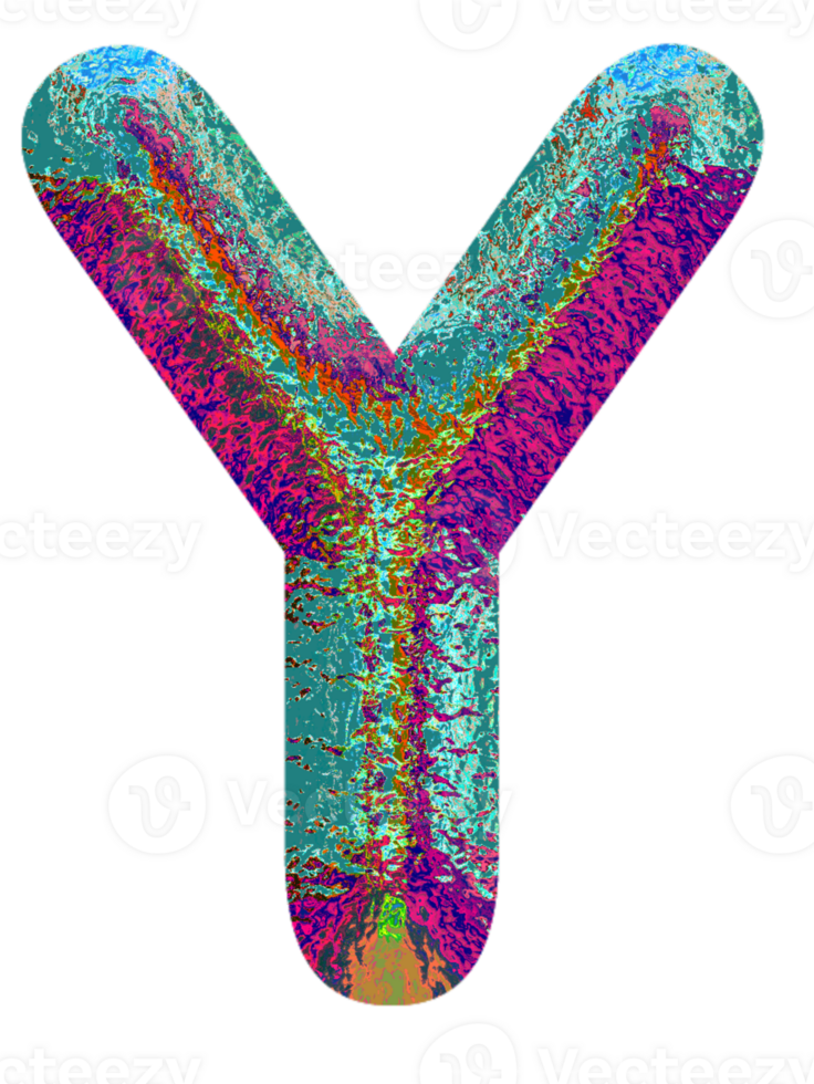 Holographic uppercase letters alphabet png