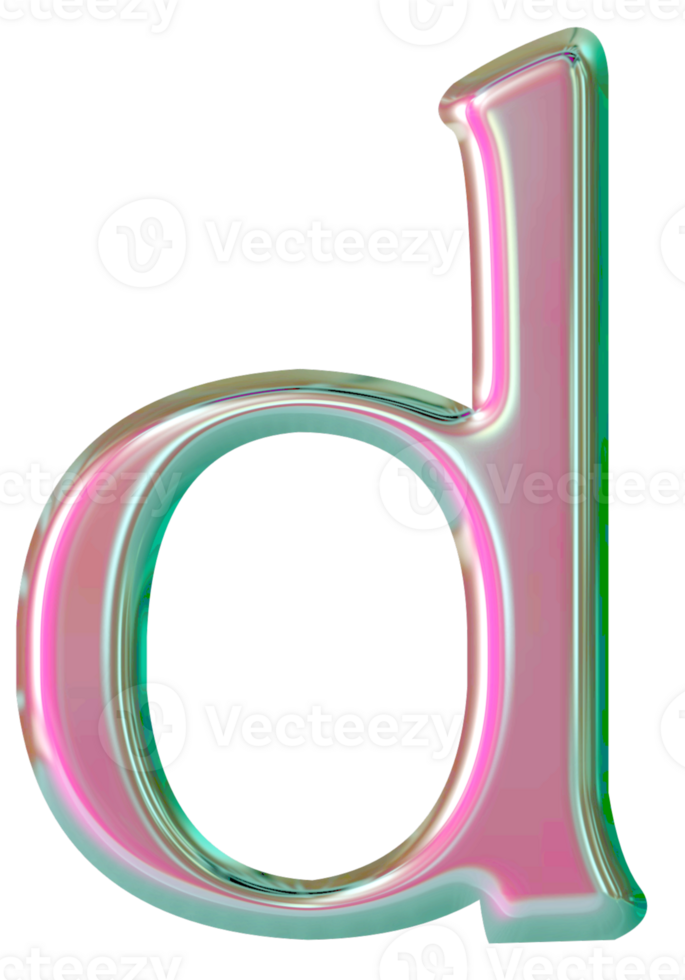 Iridescent lowercase alphabet letters png