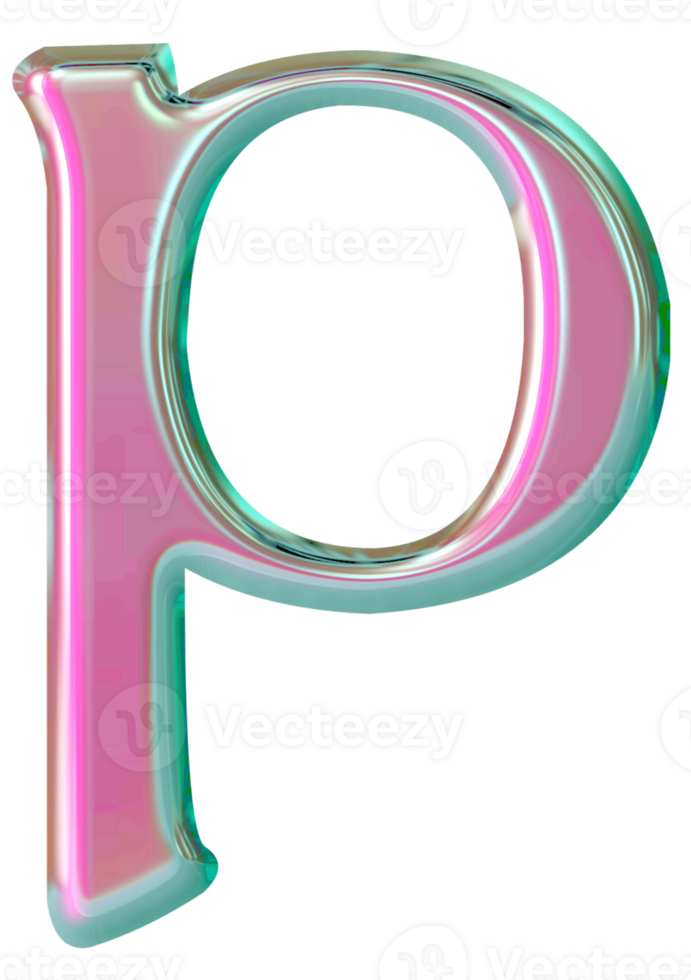 Iridescent lowercase alphabet letters png
