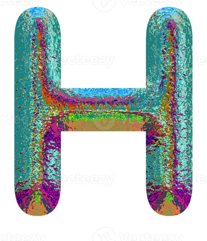 Holographic uppercase letters alphabet png