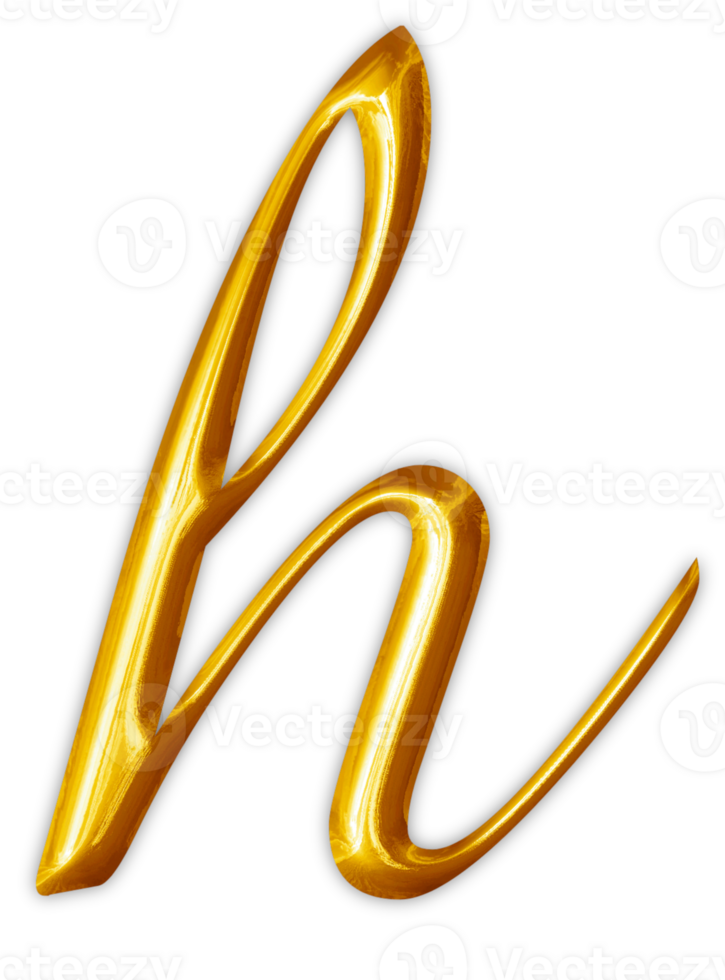 Golden lowercase alphabet letters png