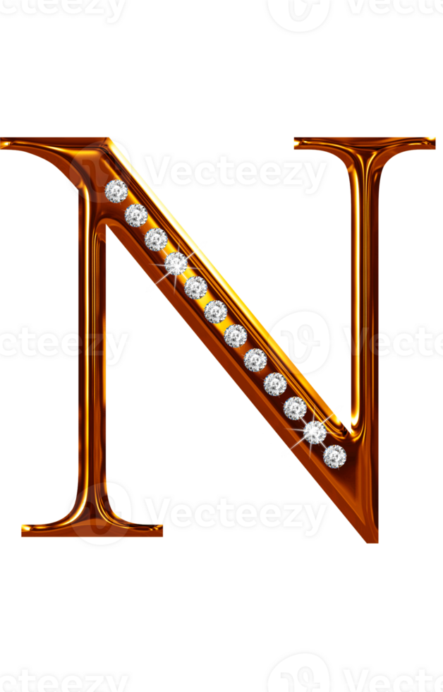 Golden jewel alphabet uppercase png