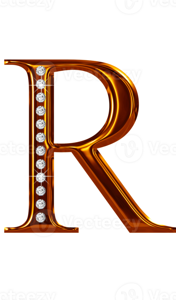 Golden jewel alphabet uppercase png