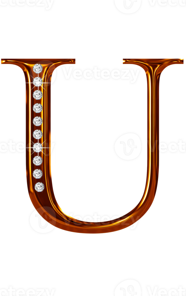 Golden jewel alphabet uppercase png
