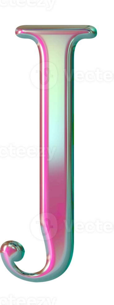 Iridescent uppercase alphabet letters png