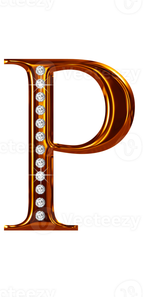 Golden jewel alphabet uppercase png
