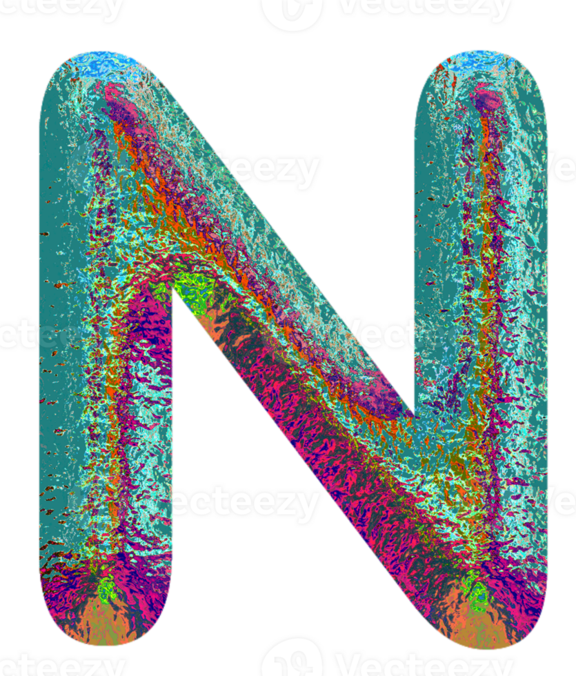 Holographic uppercase letters alphabet png