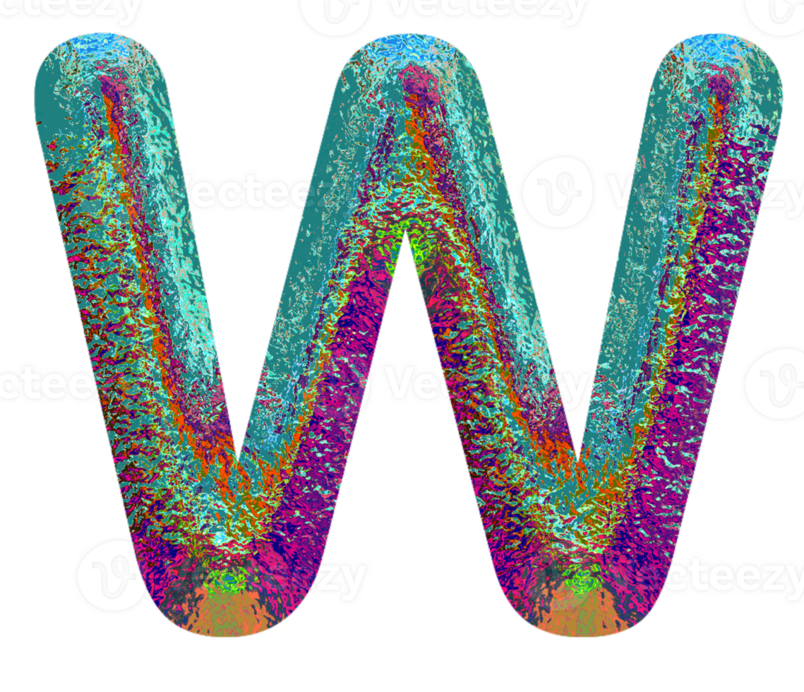 Holographic uppercase letters alphabet png