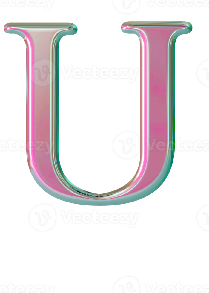 Iridescent uppercase alphabet letters png