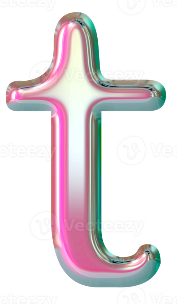 Iridescent lowercase alphabet letters png