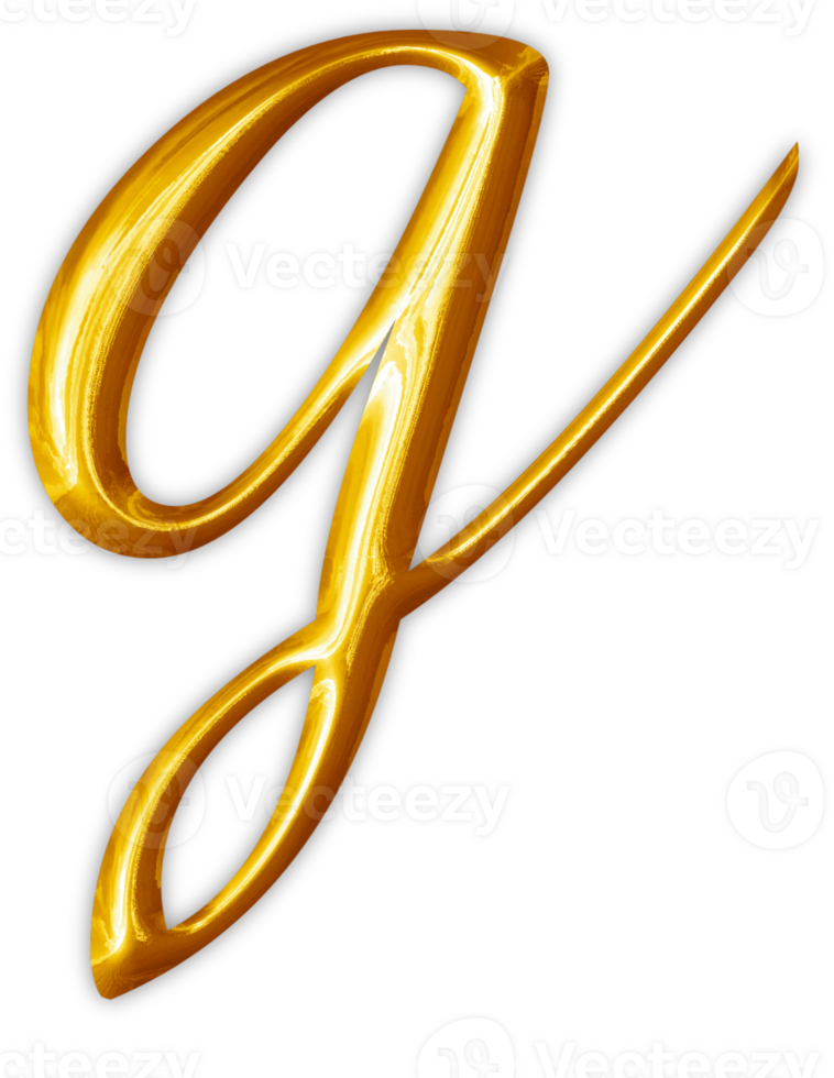 Golden lowercase alphabet letters png