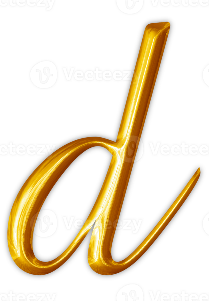 Golden lowercase alphabet letters png