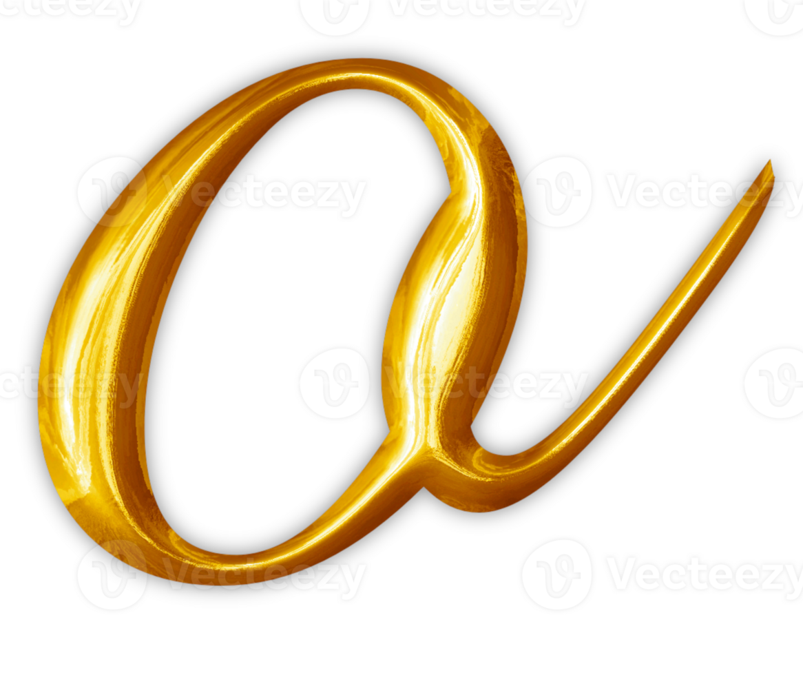 Golden lowercase alphabet letters png