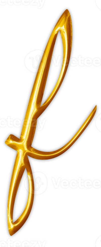 Golden lowercase alphabet letters png