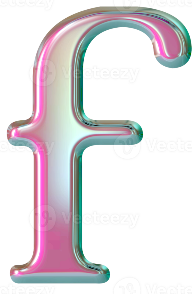 Iridescent lowercase alphabet letters png