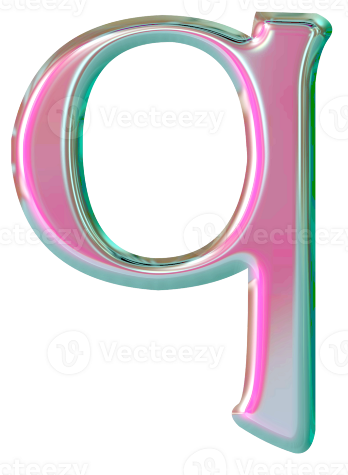 Iridescent lowercase alphabet letters png