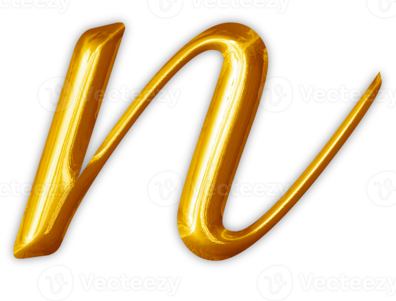 Golden lowercase alphabet letters png