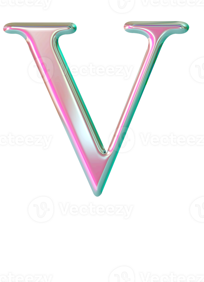 Iridescent uppercase alphabet letters png