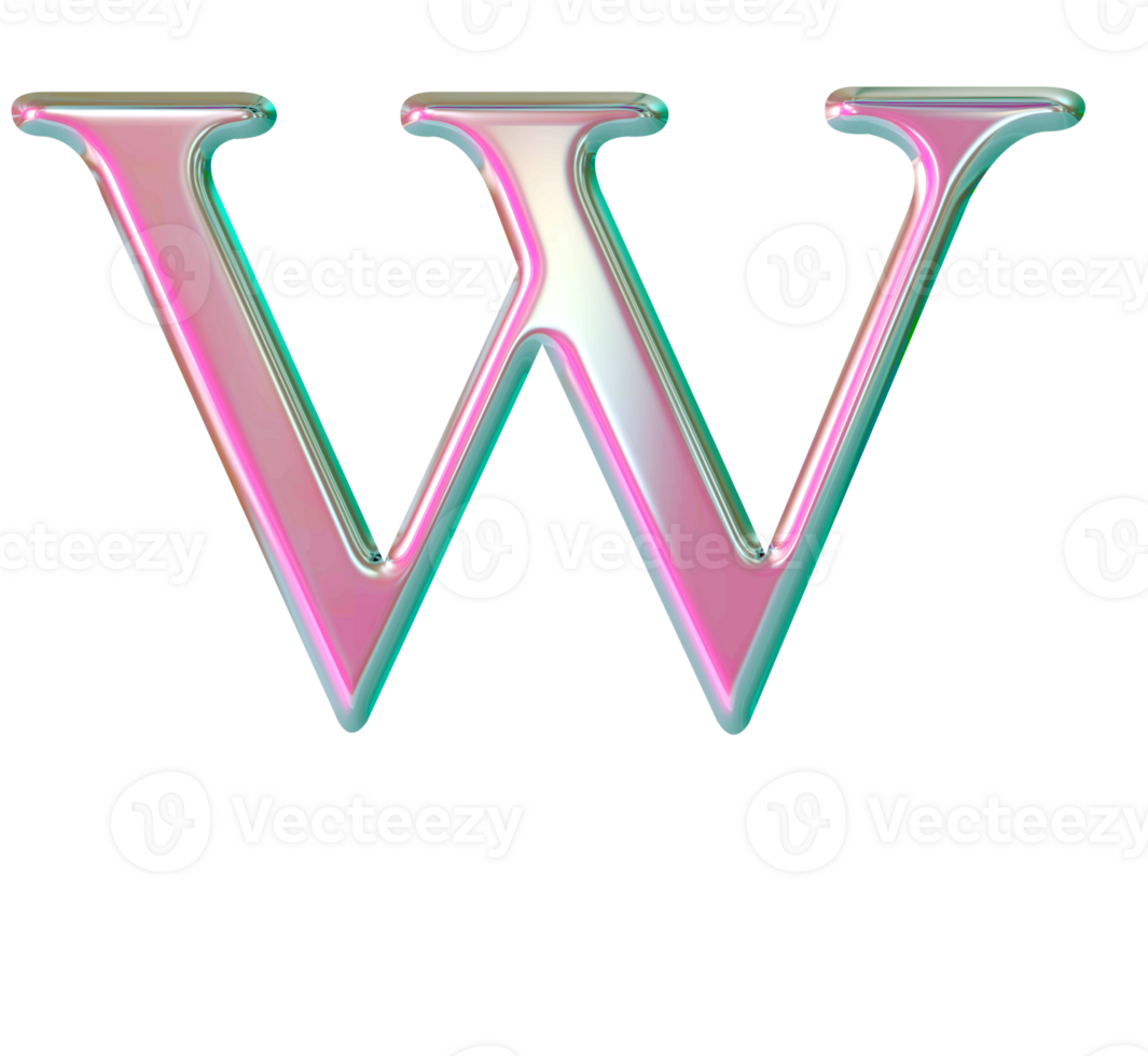 Iridescent uppercase alphabet letters png