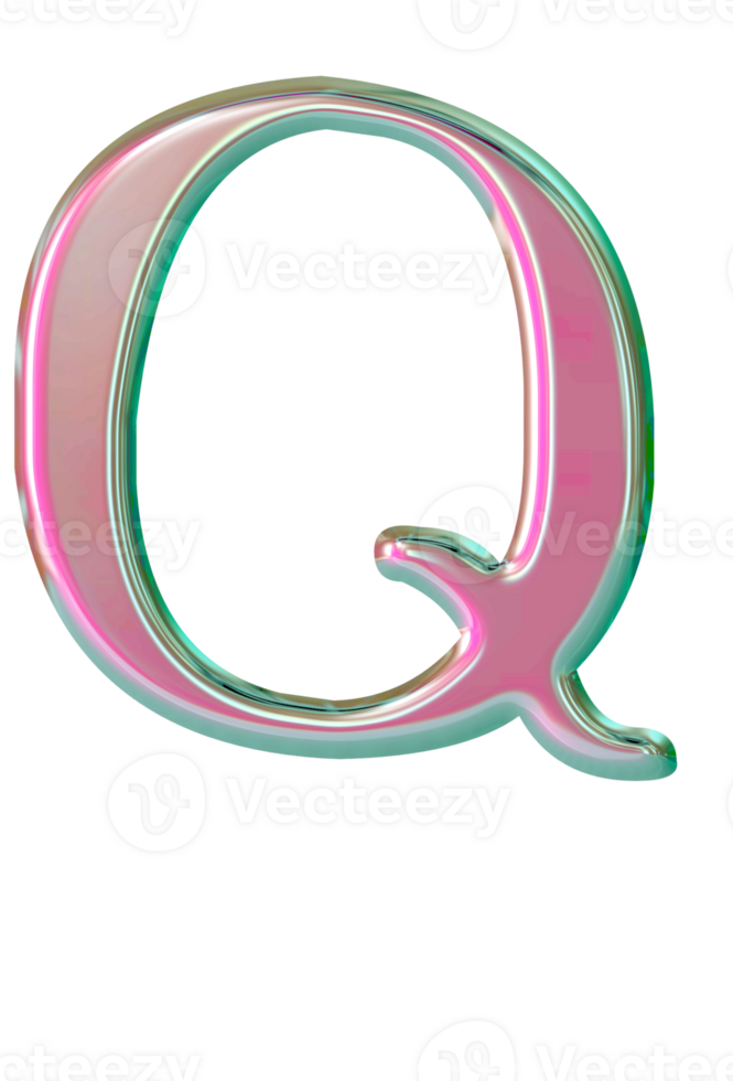 Iridescent uppercase alphabet letters png
