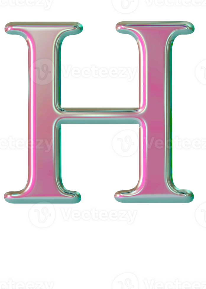 Iridescent uppercase alphabet letters png