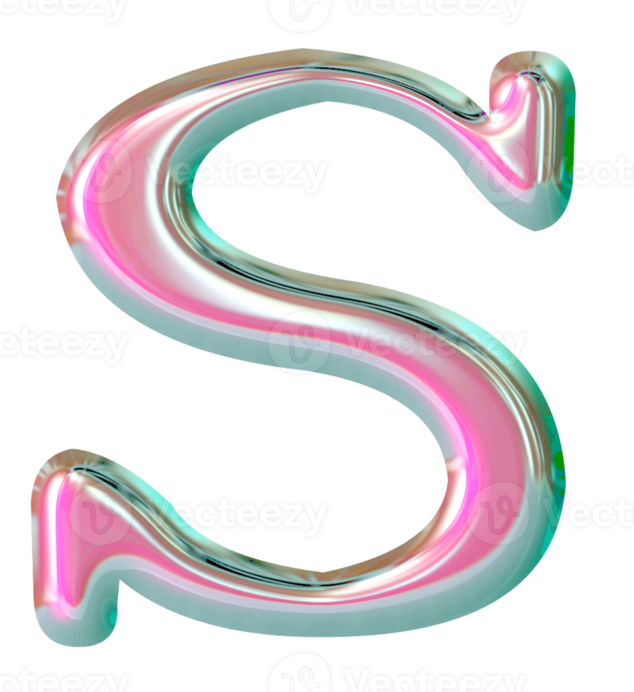 Iridescent lowercase alphabet letters png