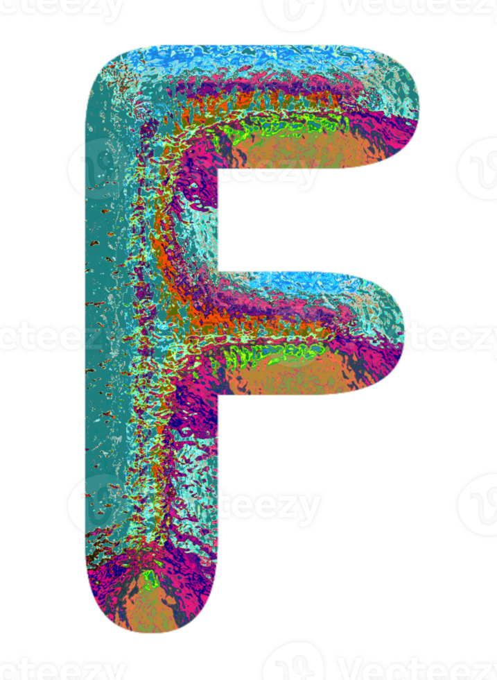 Holographic uppercase letters alphabet png