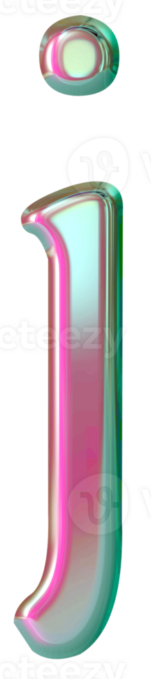 Iridescent lowercase alphabet letters png