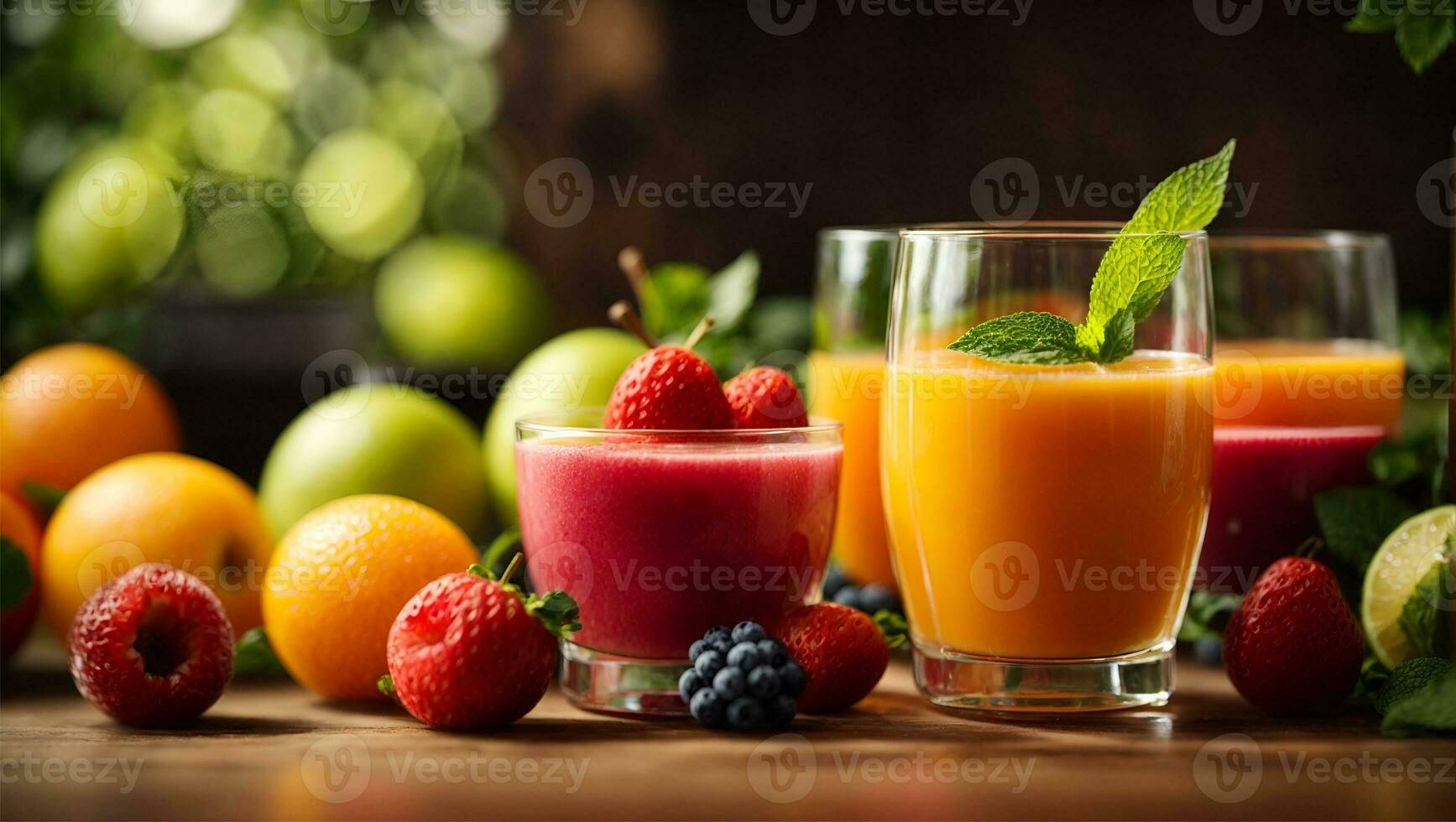 sweet summer fresh juice fruit background, summer food. Ai Generated photo