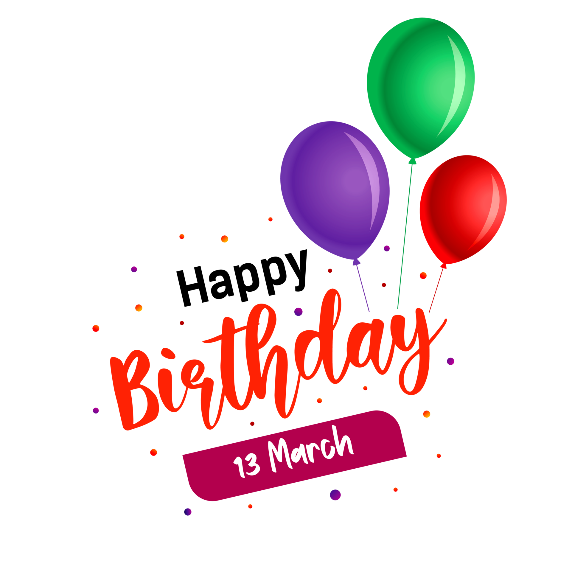 Happy Birthday, March 13, Happy Birthday Png, Happy birthday wishes