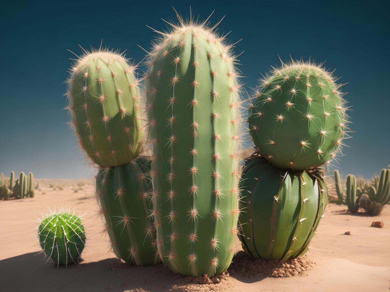 AI Generative cactus in the desert photo