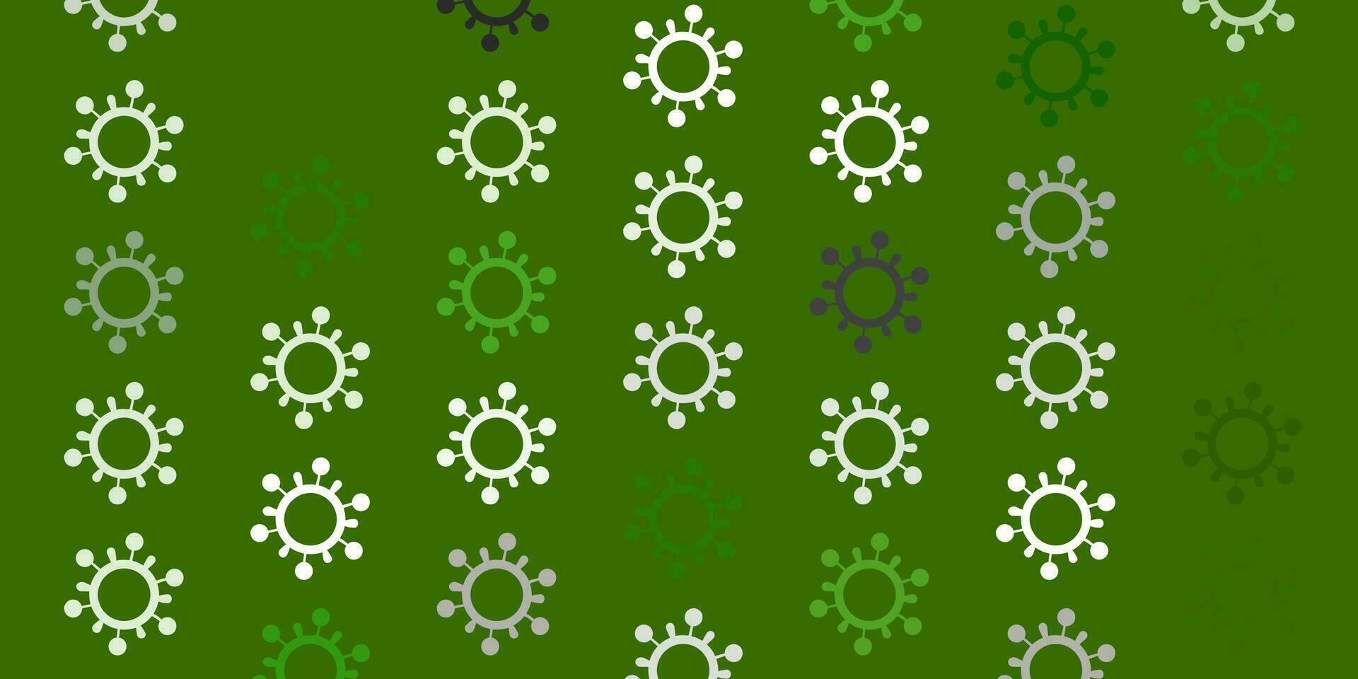 Light Green vector backdrop with virus symbols.