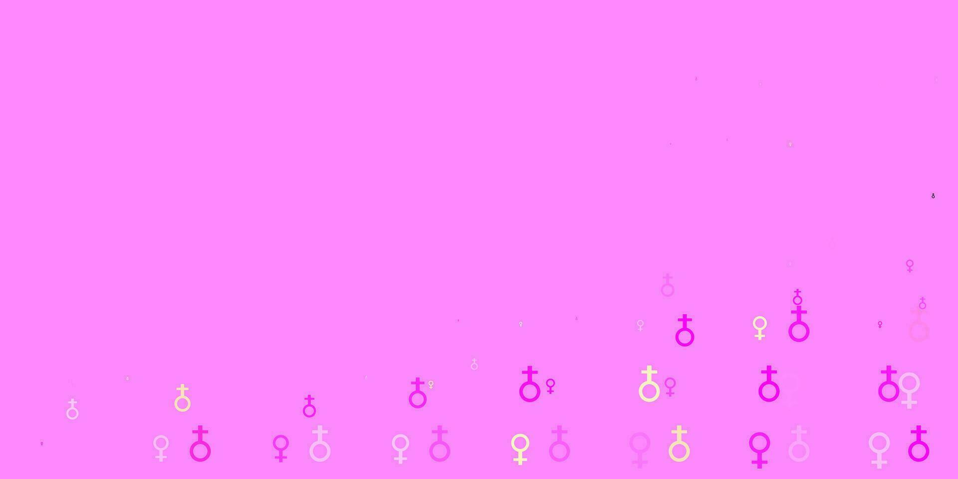 Light Pink, Yellow vector template with businesswoman signs.