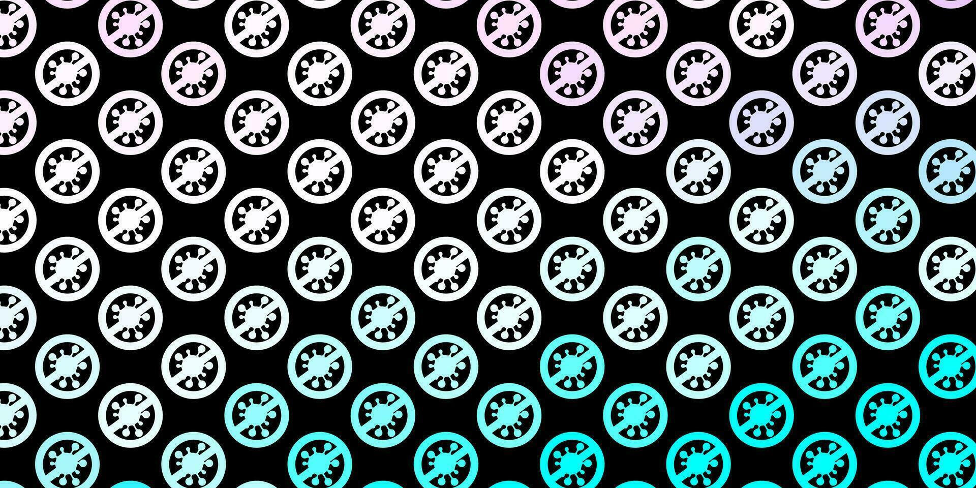 Dark Pink, Blue vector pattern with coronavirus elements.