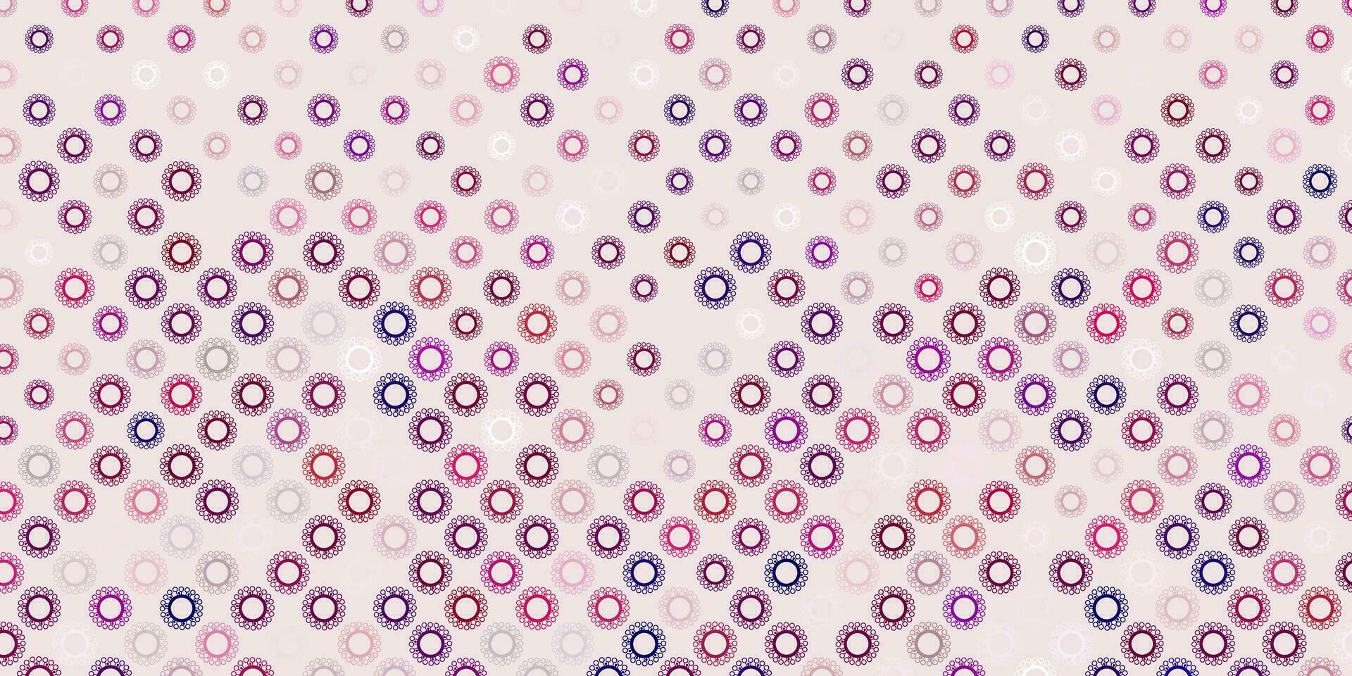 Dark pink vector pattern with coronavirus elements.