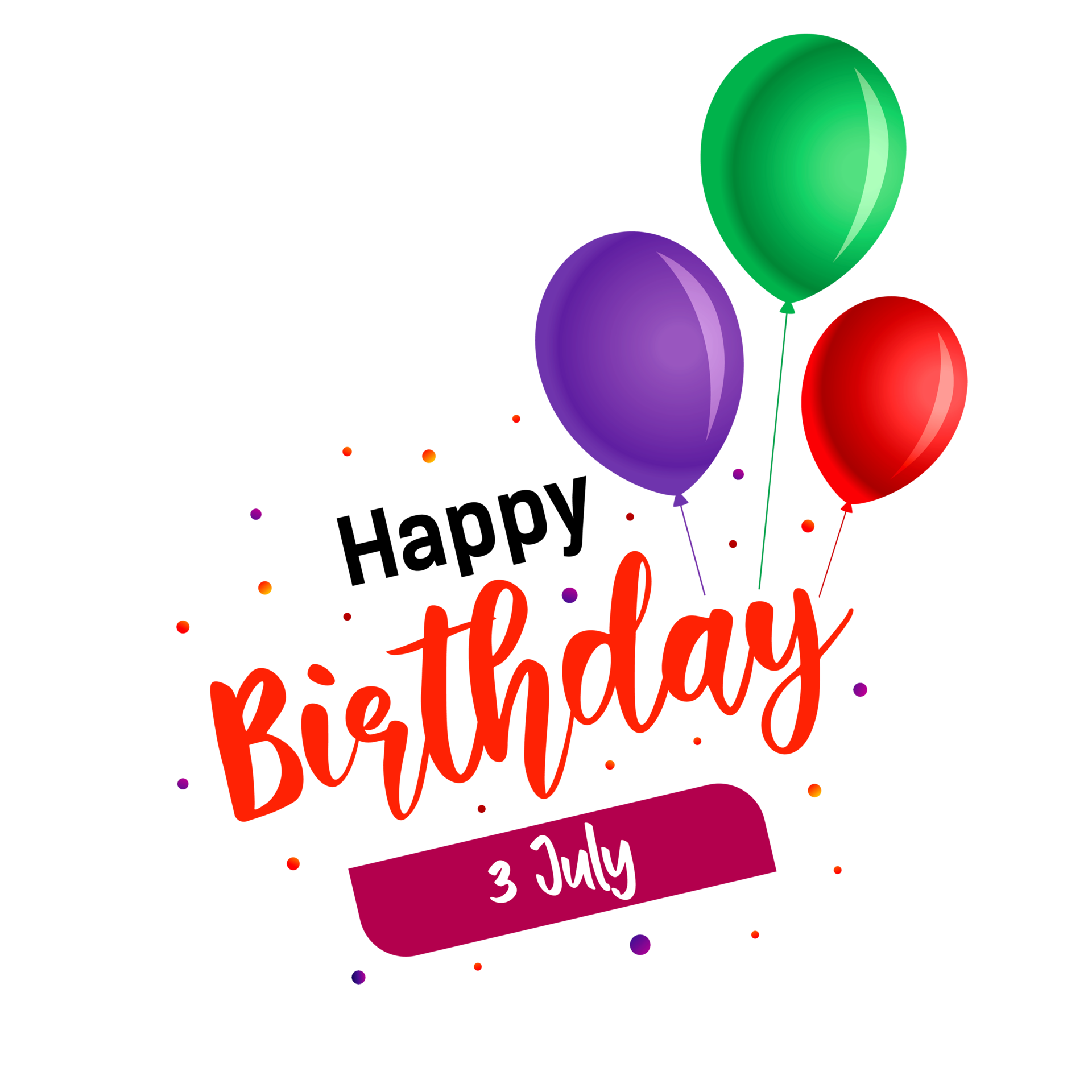 Happy Birthday, July 3, Happy Birthday Png, Happy birthday wishes