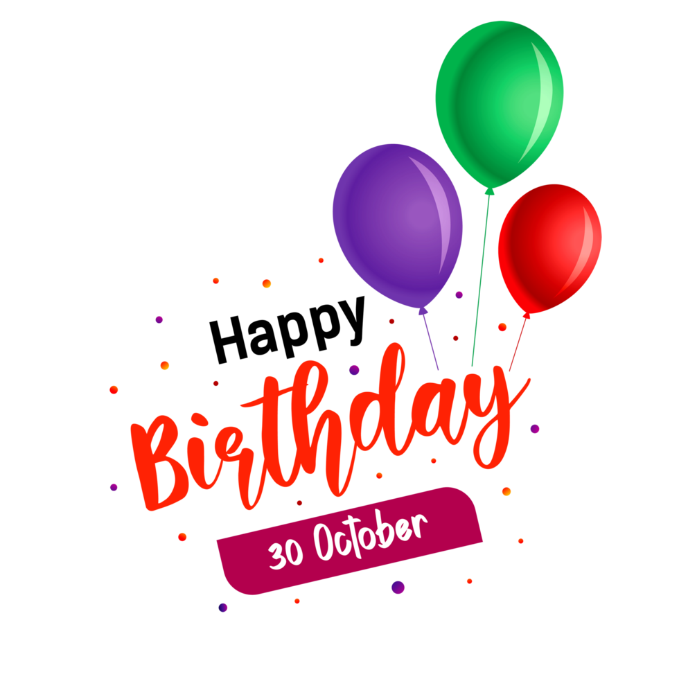 Happy Birthday, October 30, Happy Birthday Png, Happy birthday wishes png