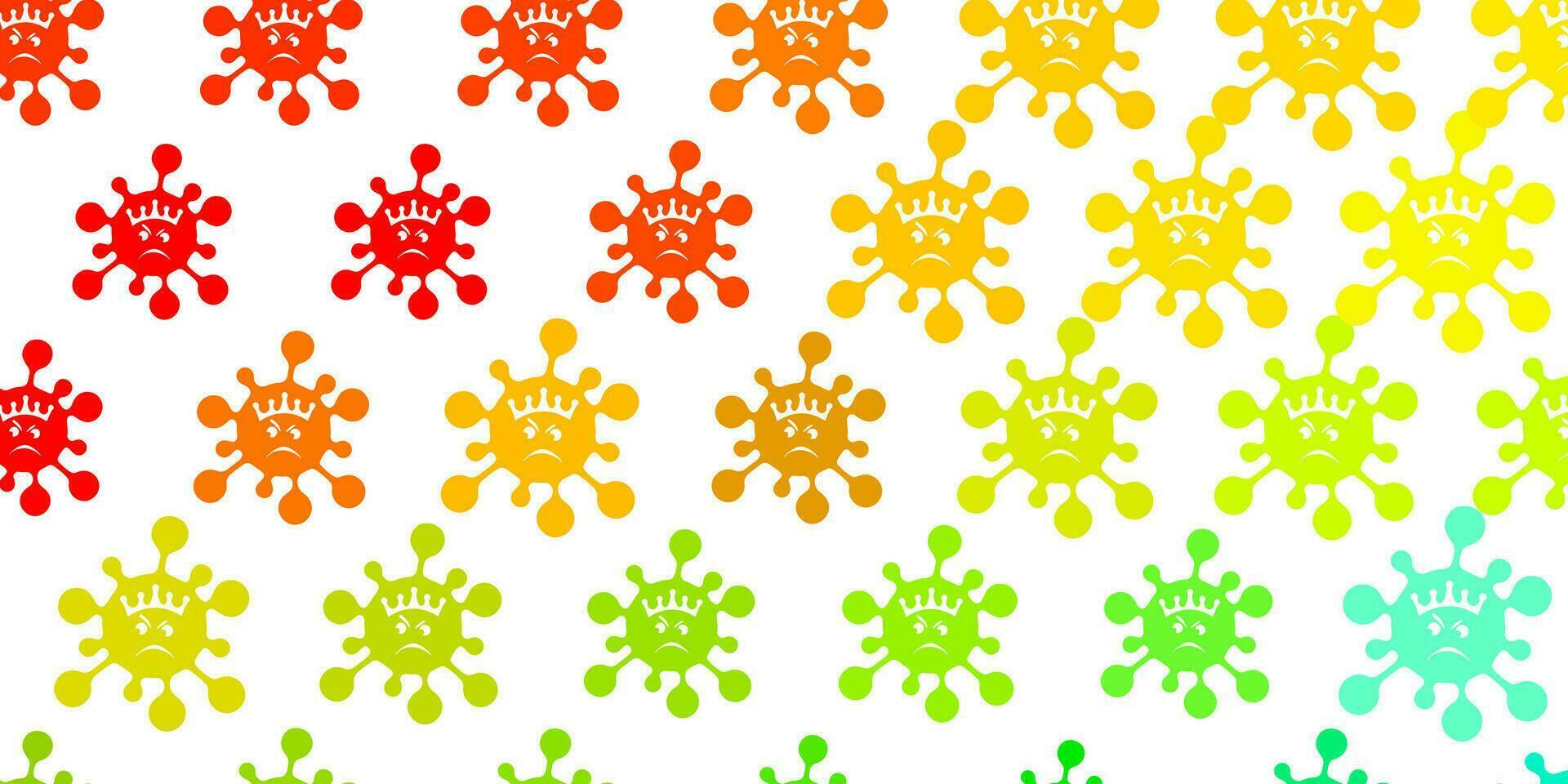 Light Green, Red vector backdrop with virus symbols.