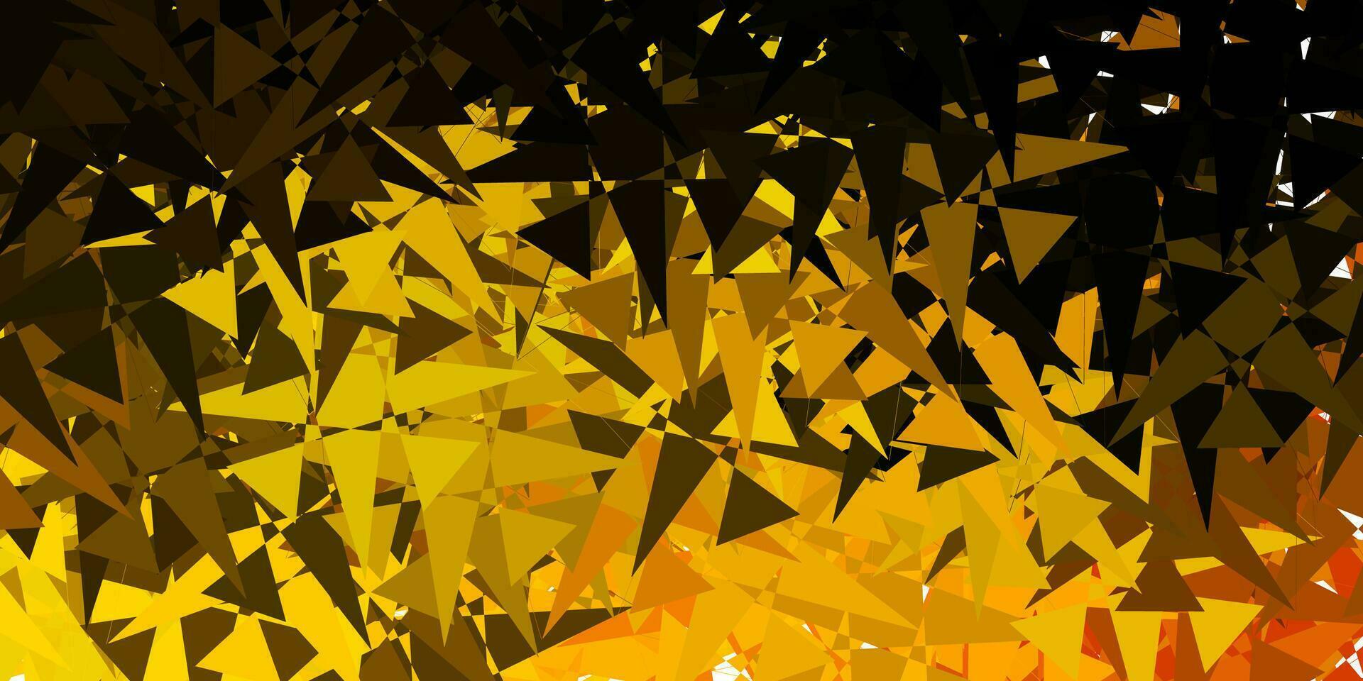 Dark Green, Yellow vector backdrop with triangles, lines.