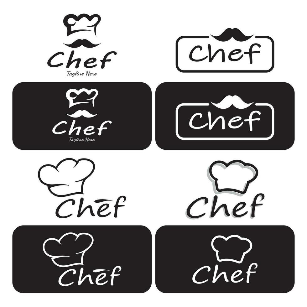 profesional logo cocinero o cocina cocinero sombrero.para negocio, hogar cocinar y restaurante chef.panadería,vector vector