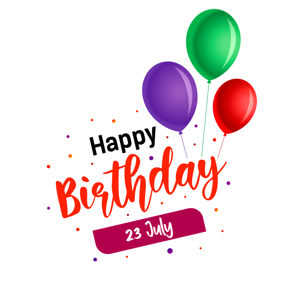 Happy Birthday, July 23, Happy Birthday Png, Happy birthday wishes