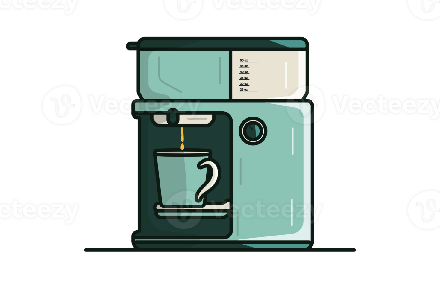 Electric Coffee Maker or Machine illustration. Home and Restaurant interior equipment icon concept. Coffee maker with cup design. png
