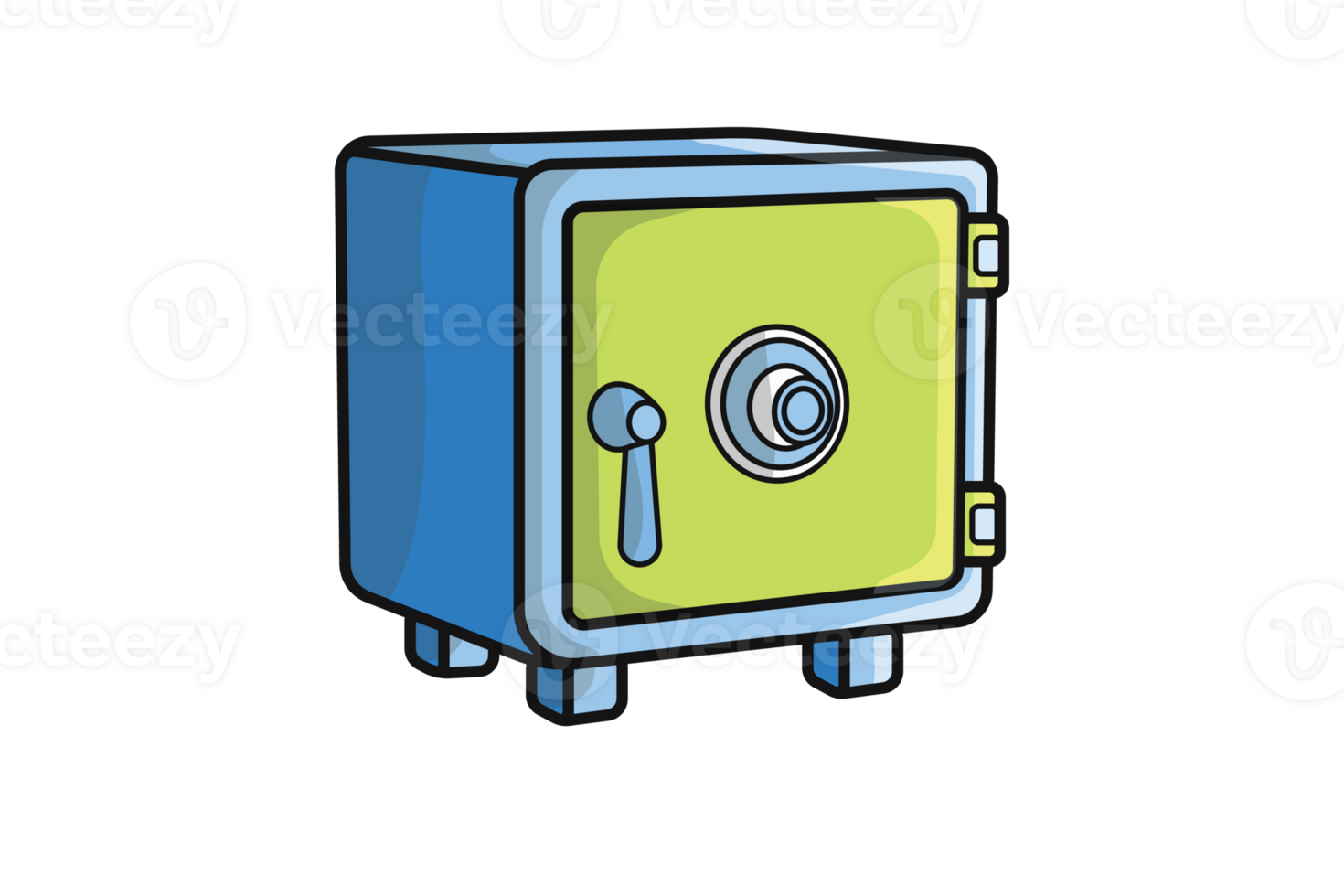 Bank Safe Deposit Closed Box illustration. Business finance object icon concept. Safe deposit concept, financial security business vault box design. png