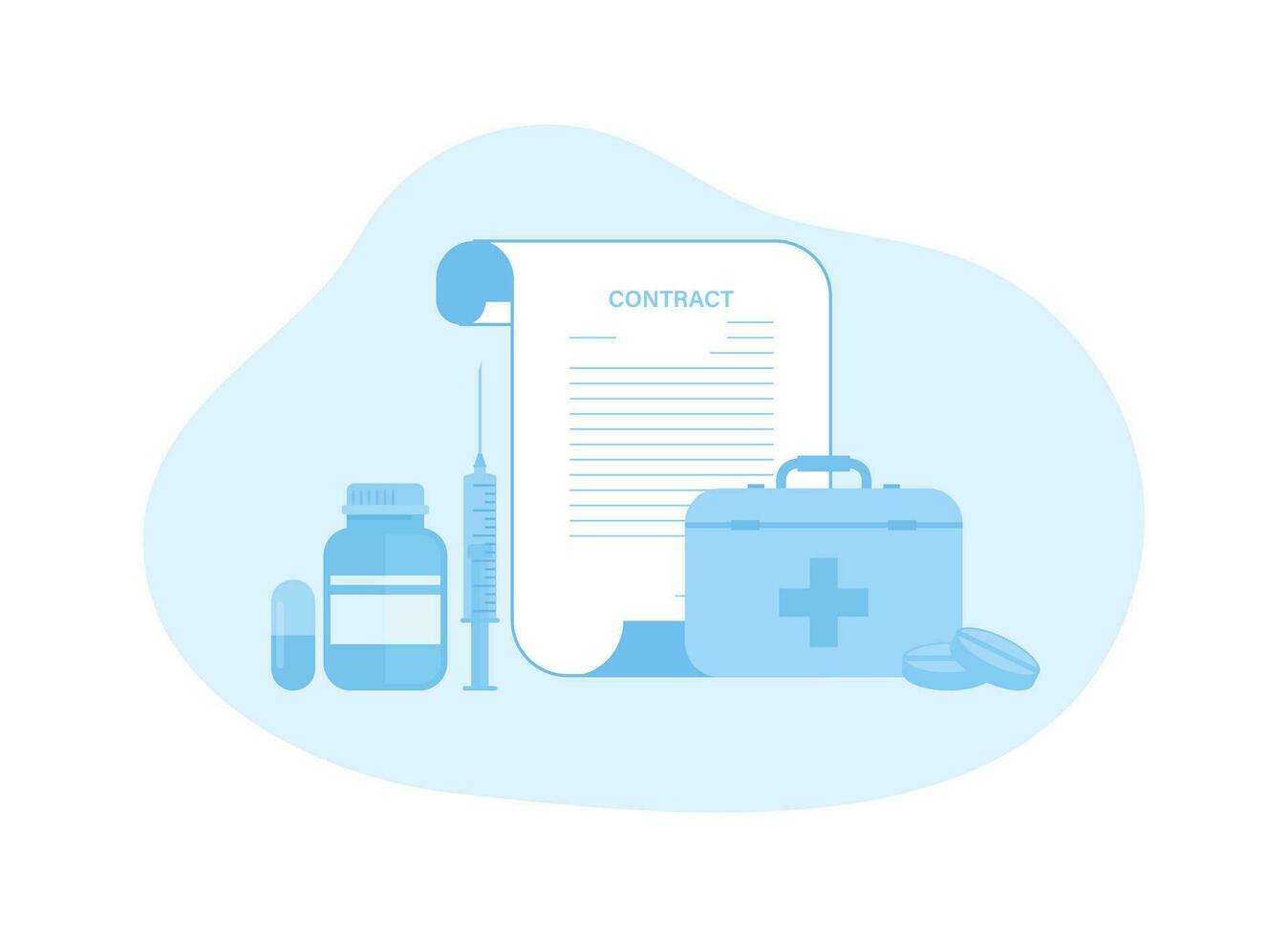RX prescription and drugs concept flat illustration vector