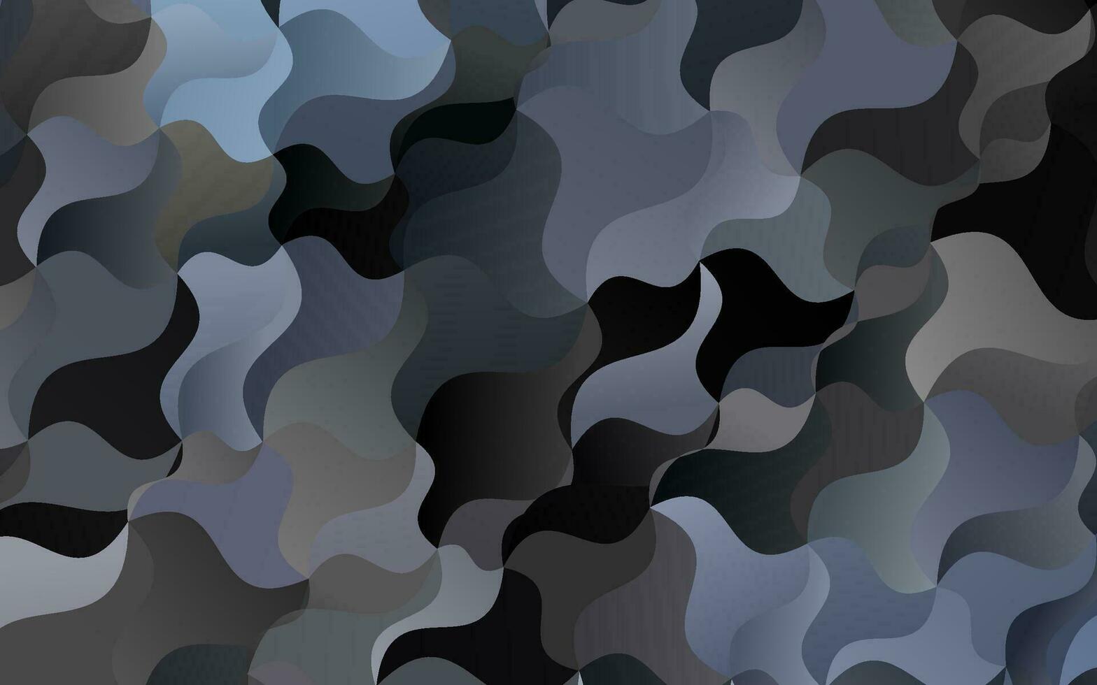 Dark Black vector background with curved circles.