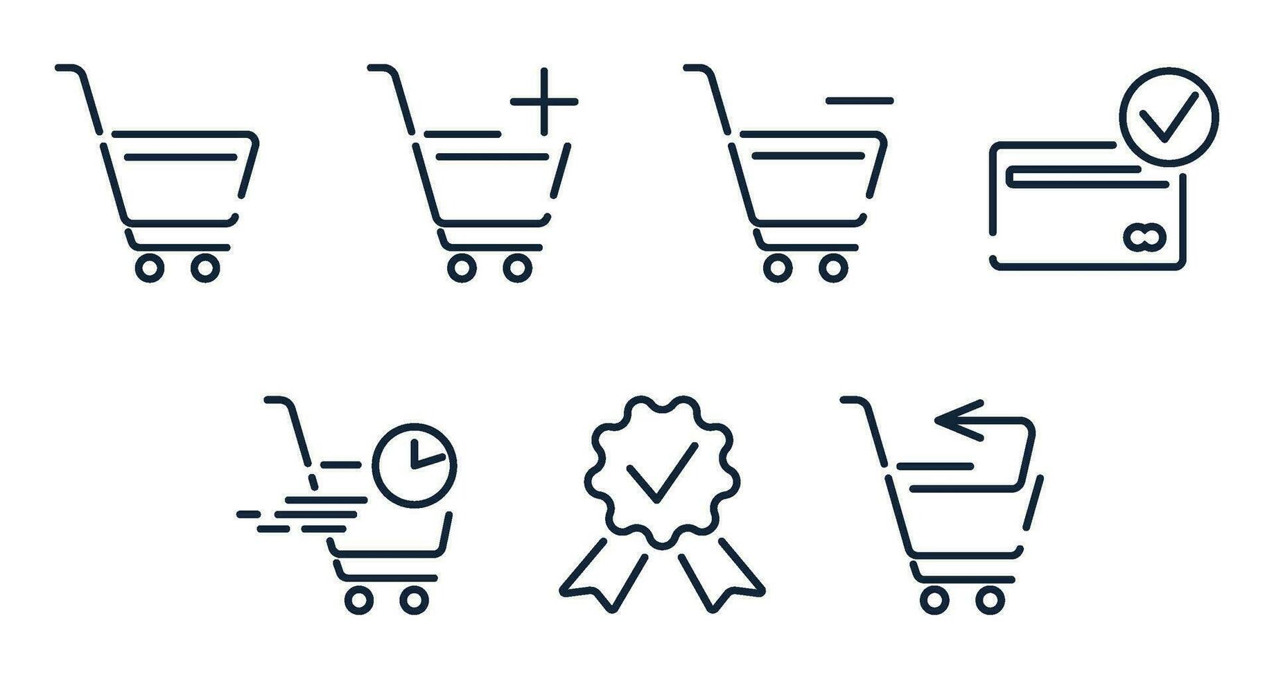 set of minimalistic line icons. icons for online store vector