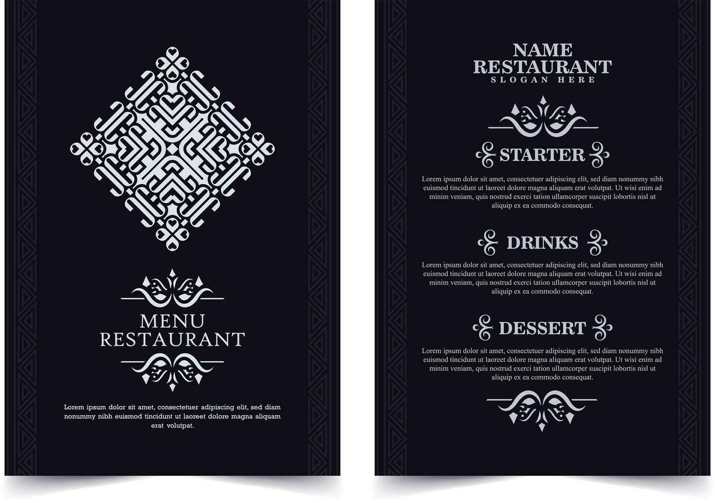 Menu Layout with ornamental Elements vector