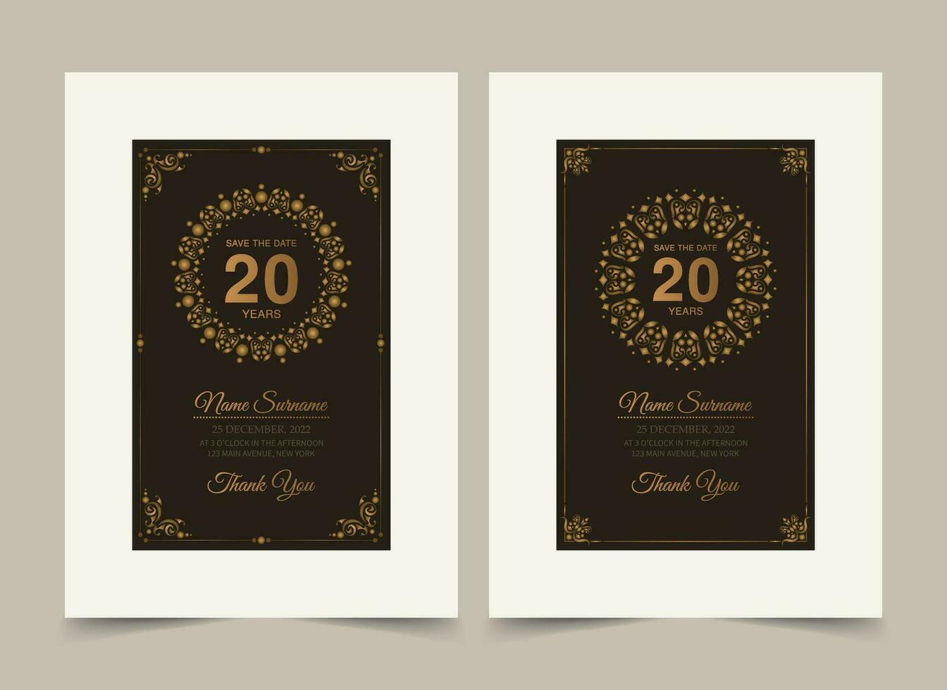 Elegant birthday card invitation template vector