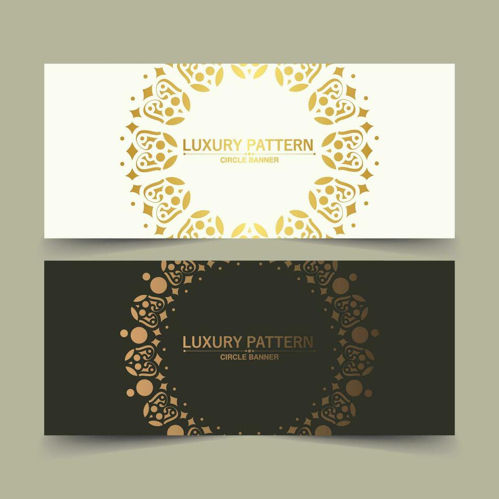 luxury ornament circle border design card vector