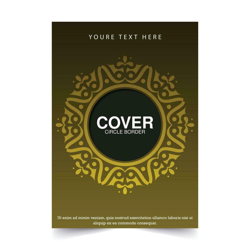 Green border pattern cover template vector